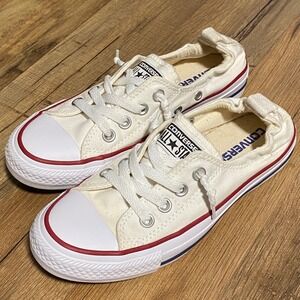 Converse Chuck Taylor All Star Shoreline White Slip On Sneakers Womens SIZE 6
